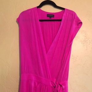 The Podolls silk pink wrap dress